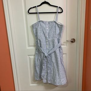 Banana Republic Womens light blue button eyelet dress with pockets